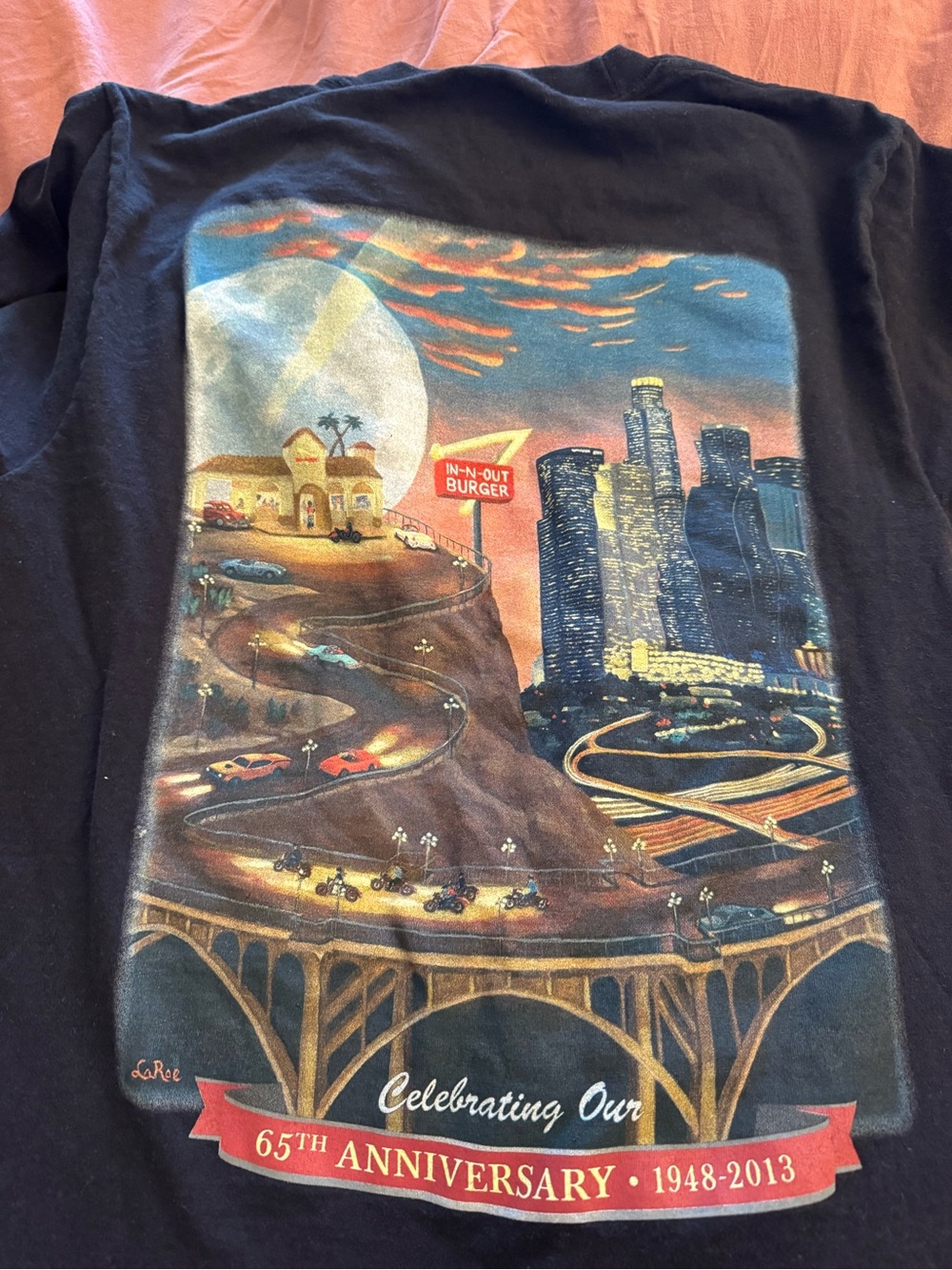 Unisex In-N-Out 65th Anniversary California Tee - Black with Red Accents